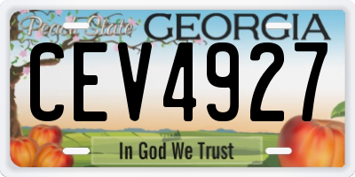 GA license plate CEV4927