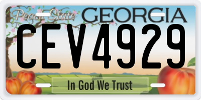 GA license plate CEV4929