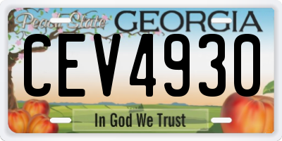 GA license plate CEV4930