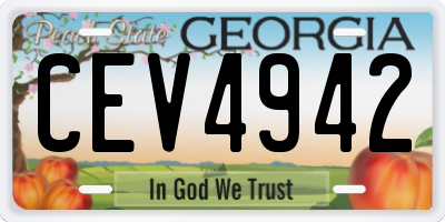 GA license plate CEV4942