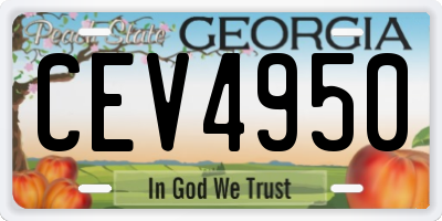 GA license plate CEV4950