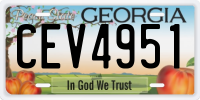GA license plate CEV4951