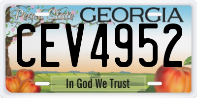 GA license plate CEV4952