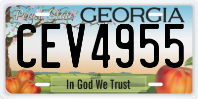 GA license plate CEV4955