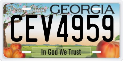 GA license plate CEV4959