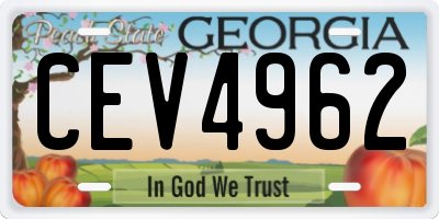 GA license plate CEV4962