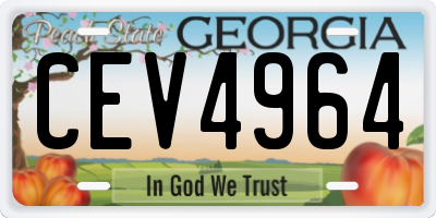 GA license plate CEV4964