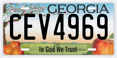 GA license plate CEV4969