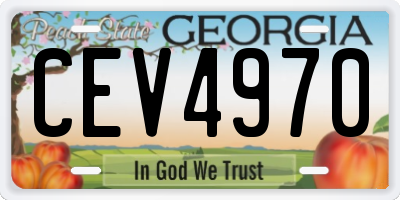 GA license plate CEV4970