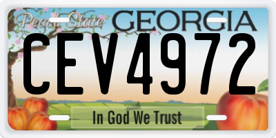 GA license plate CEV4972