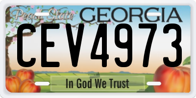 GA license plate CEV4973