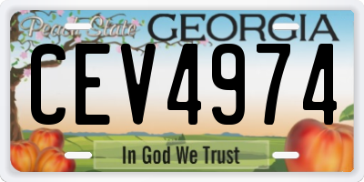GA license plate CEV4974