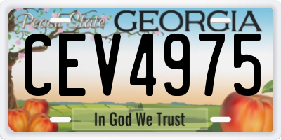GA license plate CEV4975