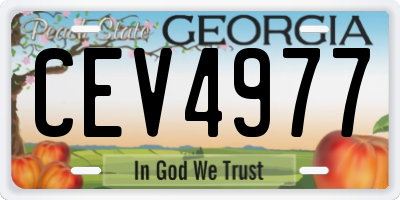 GA license plate CEV4977