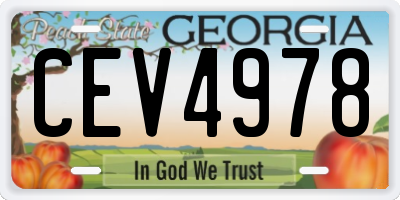 GA license plate CEV4978