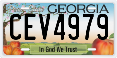 GA license plate CEV4979