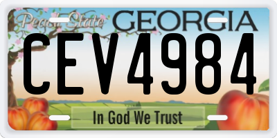 GA license plate CEV4984