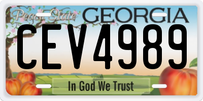 GA license plate CEV4989