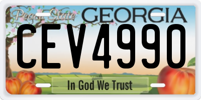 GA license plate CEV4990