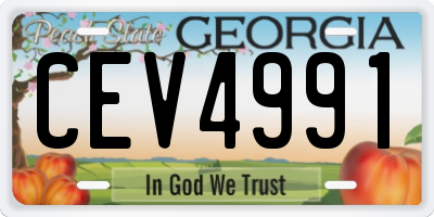 GA license plate CEV4991