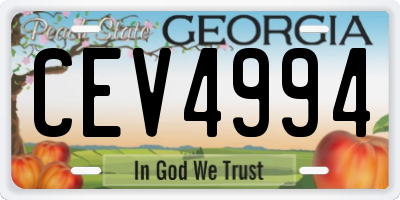 GA license plate CEV4994