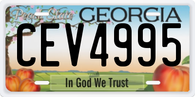 GA license plate CEV4995