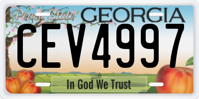 GA license plate CEV4997