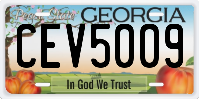 GA license plate CEV5009