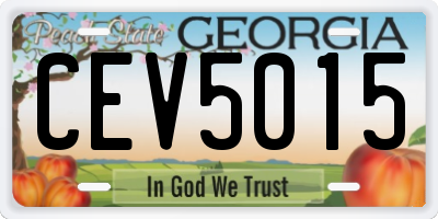 GA license plate CEV5015