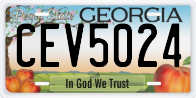 GA license plate CEV5024
