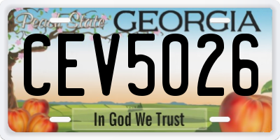 GA license plate CEV5026