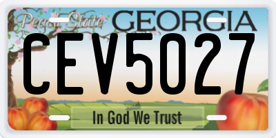 GA license plate CEV5027