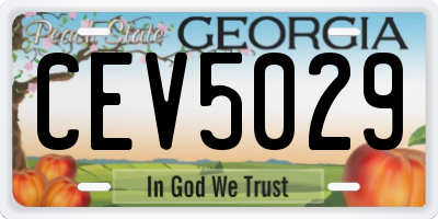 GA license plate CEV5029