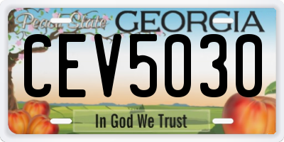GA license plate CEV5030