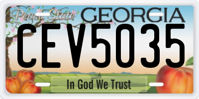 GA license plate CEV5035