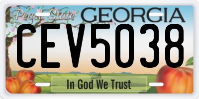 GA license plate CEV5038