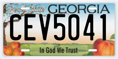 GA license plate CEV5041