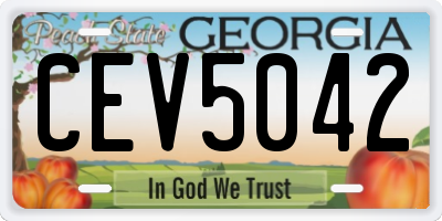 GA license plate CEV5042