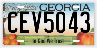 GA license plate CEV5043