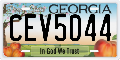 GA license plate CEV5044