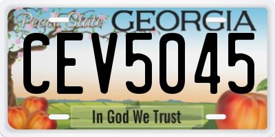 GA license plate CEV5045