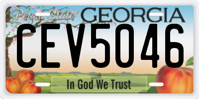 GA license plate CEV5046