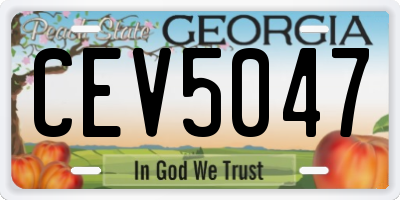 GA license plate CEV5047
