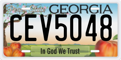 GA license plate CEV5048