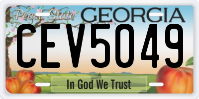 GA license plate CEV5049