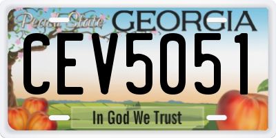 GA license plate CEV5051