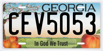 GA license plate CEV5053