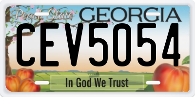 GA license plate CEV5054