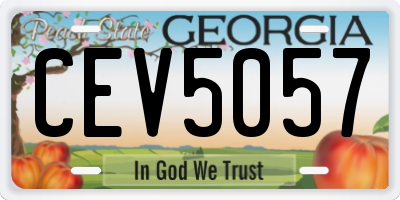 GA license plate CEV5057