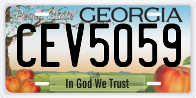 GA license plate CEV5059